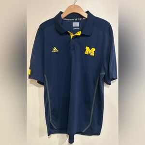 Adidas ClimaLite Michigan Wolverines Short Sleeve Polo Size XL